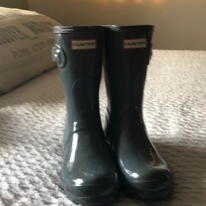 Glossy Grey Hunter Boots.